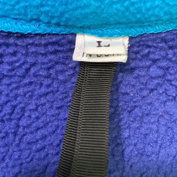 THE NORTH FACE Blue Purple 1/2 zip pullover Large Fleece Block Color USA Y2K - Picture 5 of 11